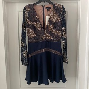 Stylestalker Nora Long Sleeve Lace Fit and Flare Dress M NWT